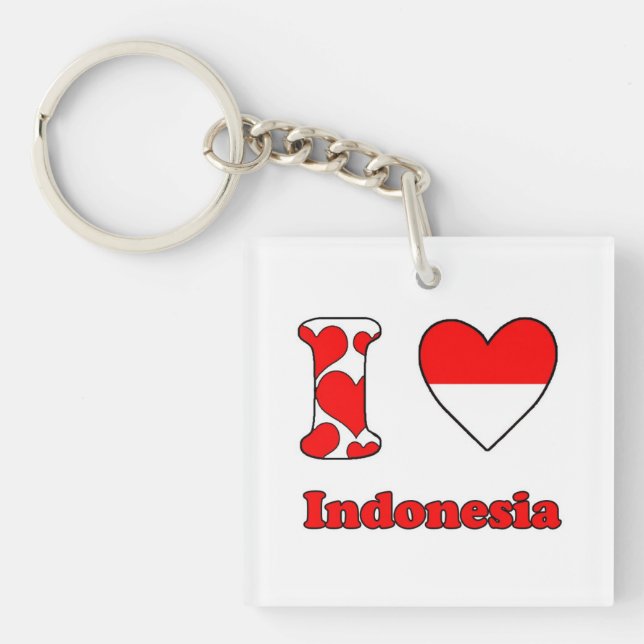 I love Indonesia Keychain (Front)