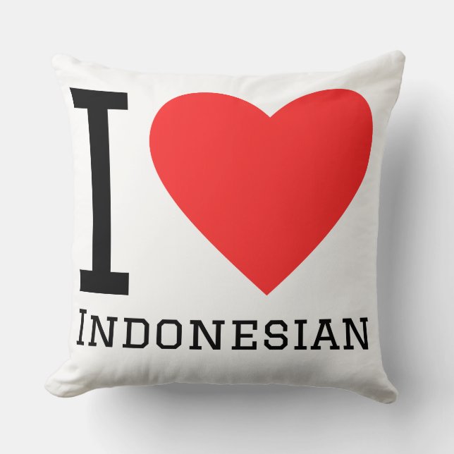 I love Indonesian  Throw Pillow (Front)