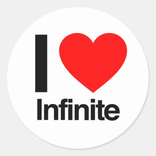 i love infinite classic round sticker