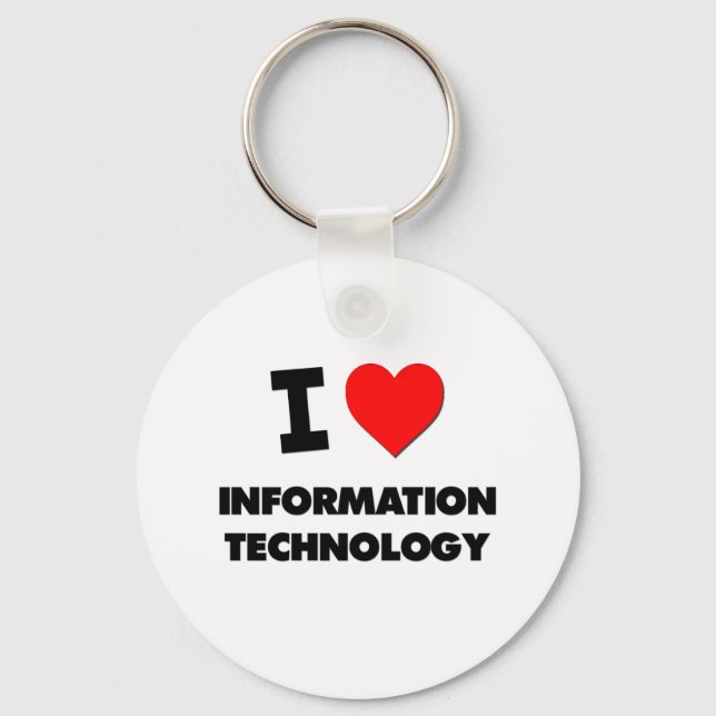 I Love Information Technology Keychain (Front)