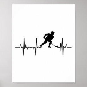 I Love Inline Hockey Cardiogram Poster