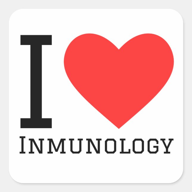 I love inmunology  square sticker (Front)