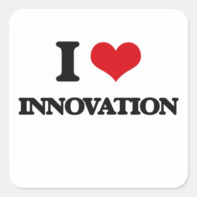 I Love Innovation Square Sticker (Front)