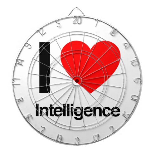 i love intelligence dartboard with darts