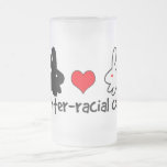 I Love Inter-racial Couples Frosted Glass Beer Mug