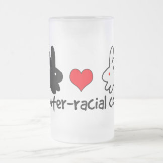 I Love Inter-racial Couples Frosted Glass Beer Mug