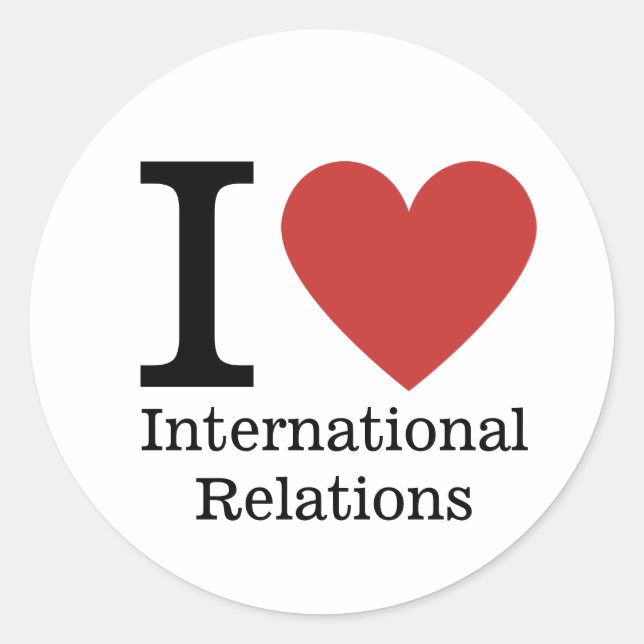 I ❤️ Love International Relations STICKER (Front)