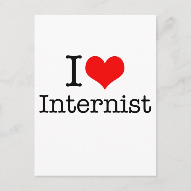 I Love Internist Postcard (Front)