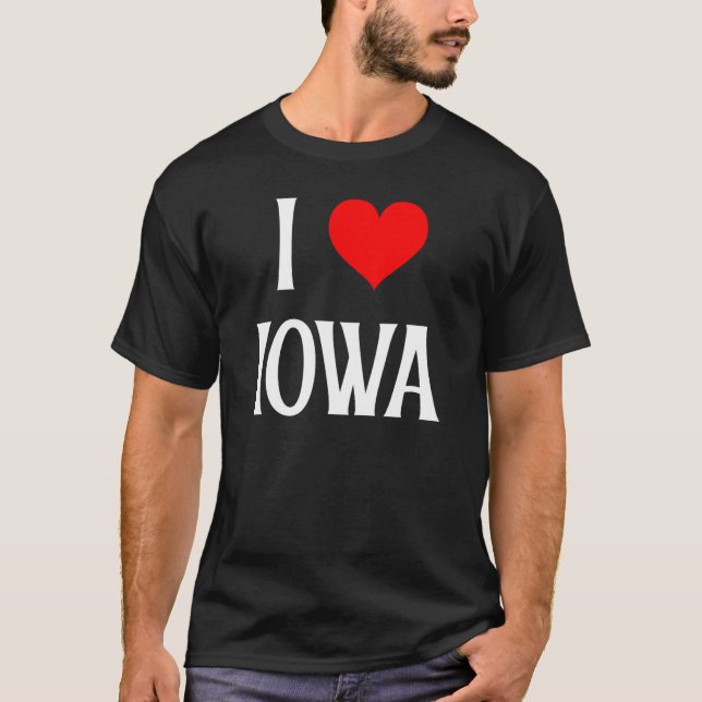 I Love Iowa I Heart Iowa IA USA Holiday Travel Sou T-Shirt (Front)