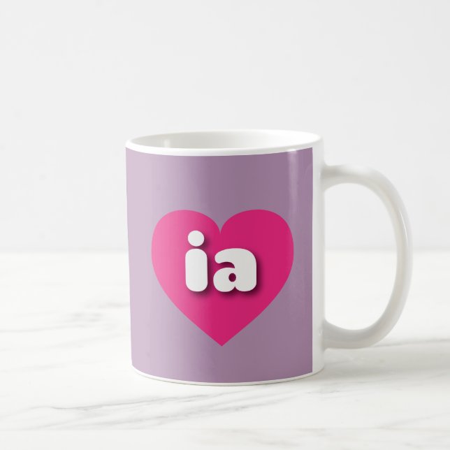 I love Iowa - ia hot pink heart  Coffee Mug (Right)