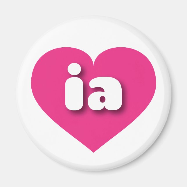 I love Iowa - ia hot pink heart  Magnet (Front)