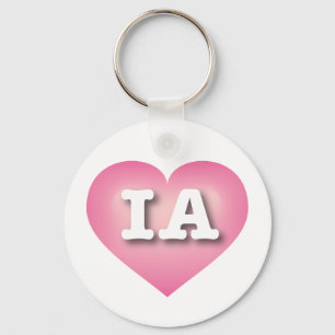 I love Iowa - IA pink fade heart Keychain