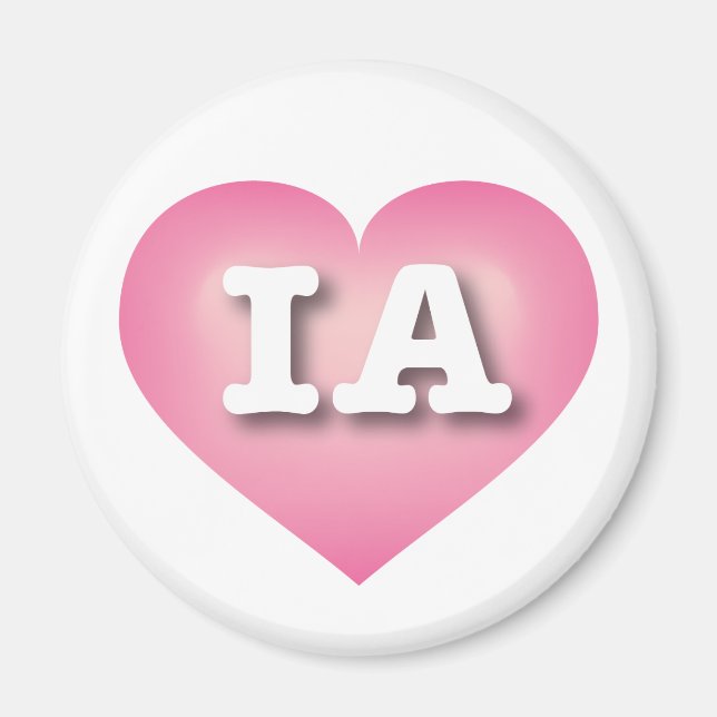 I love Iowa - IA pink fade heart Magnet (Front)
