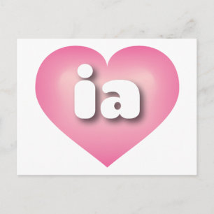 I love Iowa - ia pink fade heart Postcard