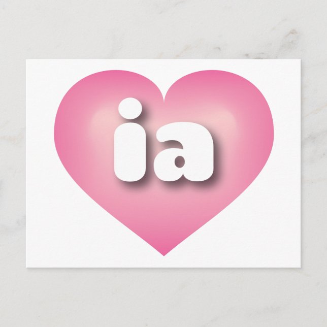 I love Iowa - ia pink fade heart Postcard (Front)