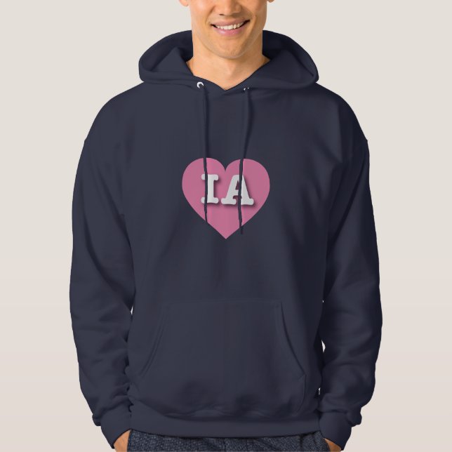 I love Iowa - IA pink heart Hoodie (Front)