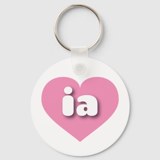 I love Iowa - ia pink heart  Keychain (Front)