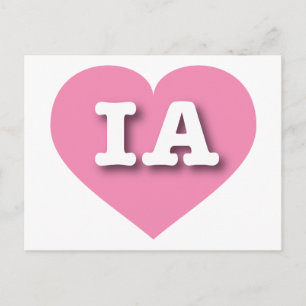 I love Iowa - IA pink heart Postcard