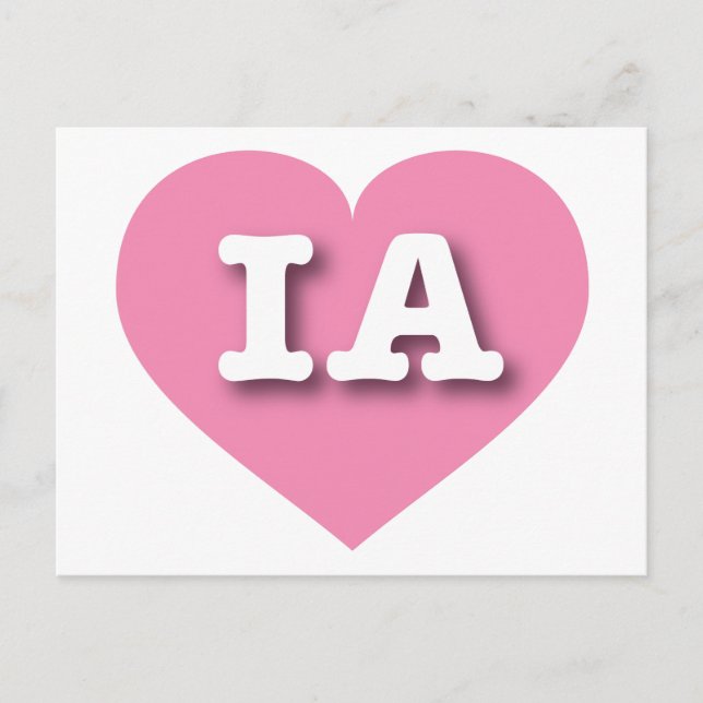 I love Iowa - IA pink heart Postcard (Front)