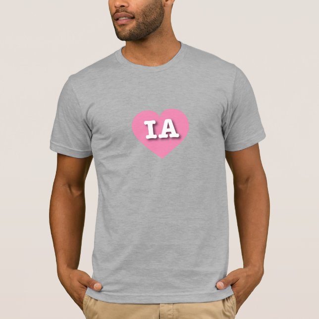 I love Iowa - IA pink heart T-Shirt (Front)