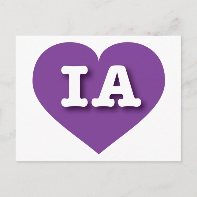 I love Iowa - IA purple heart Postcard (Front)