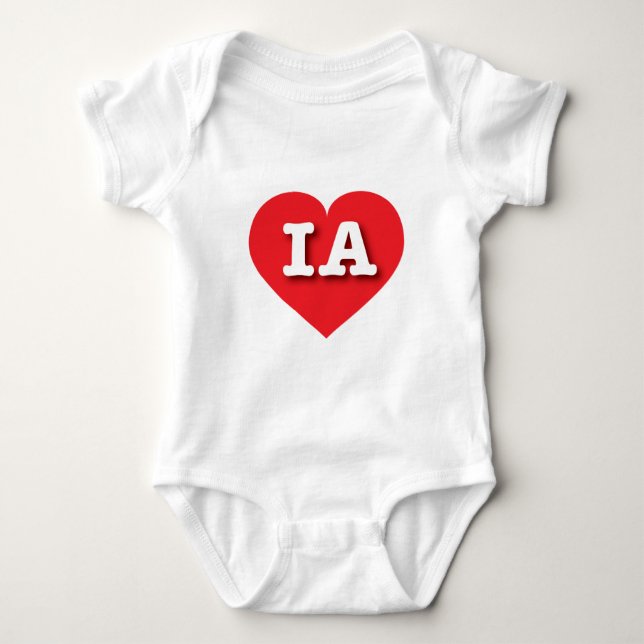 I love Iowa - IA red heart Baby Bodysuit (Front)