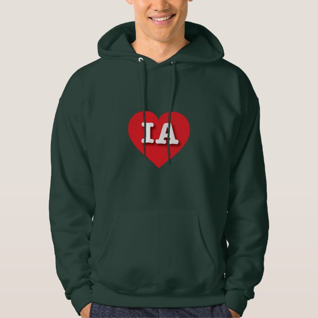 I love Iowa - IA red heart Hoodie (Front)