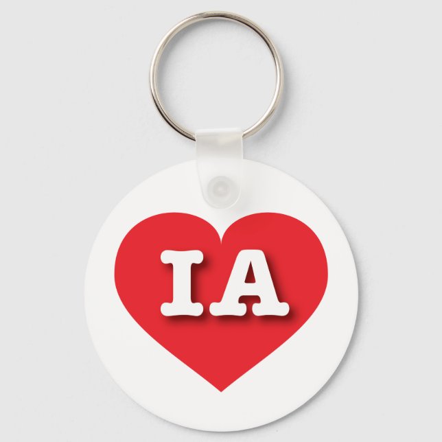 I love Iowa - IA red heart Keychain (Front)