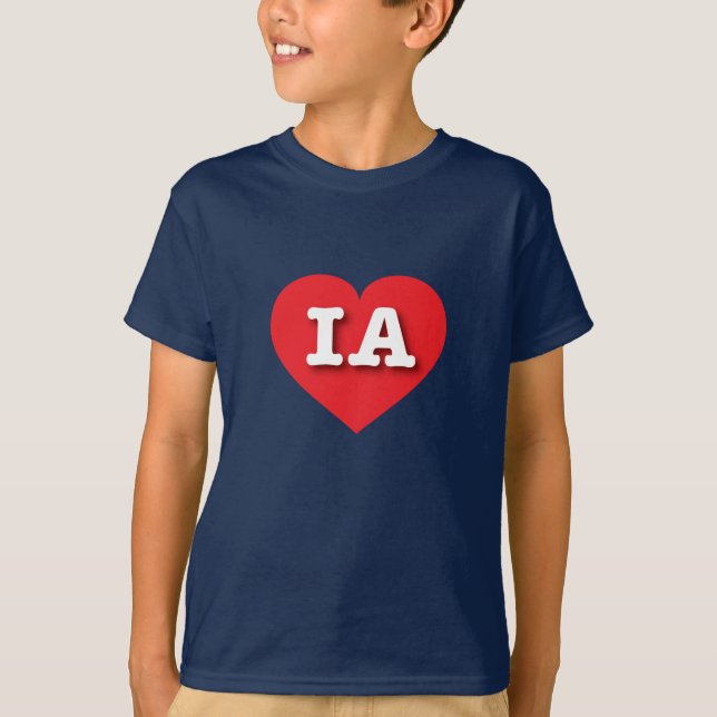 I love Iowa - IA red heart T-Shirt (Front)