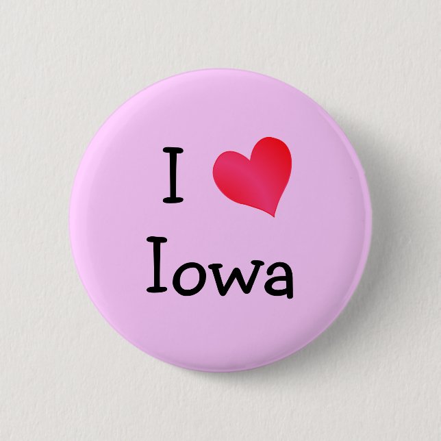 I Love Iowa Pinback Button (Front)