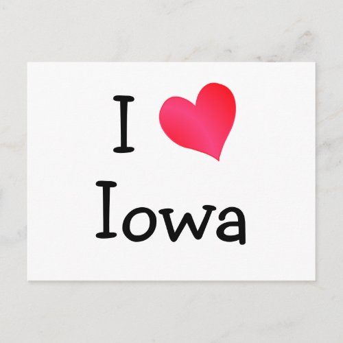 I Love Iowa Postcard