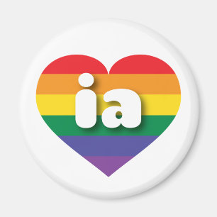 I Love Iowa Rainbow Heart Magnet