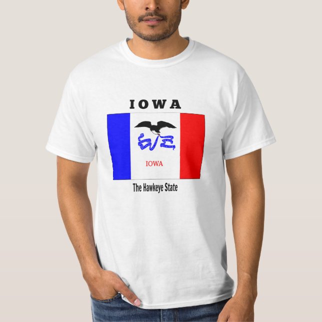 I Love Iowa, the Hawkeye State, T-Shirt (Front)