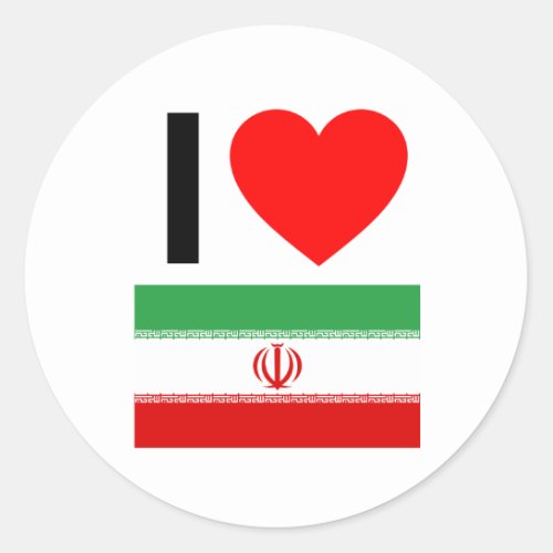 i love iran classic round sticker