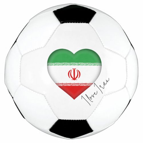 I Love Iran Flag Colors Heart Soccer Ball