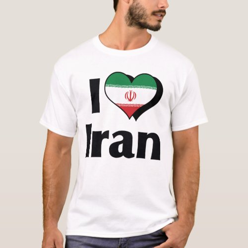 I Love Iran Flag T_Shirt