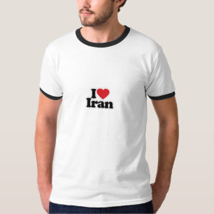 I Love Iran Men's Basic Ringer T-Shirt White/Black