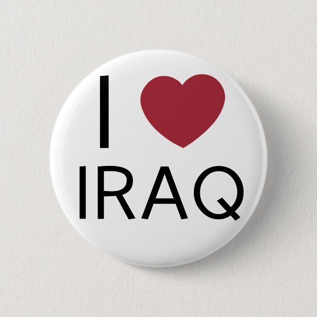 I Love Iraq Badge Pinback Button (Front)