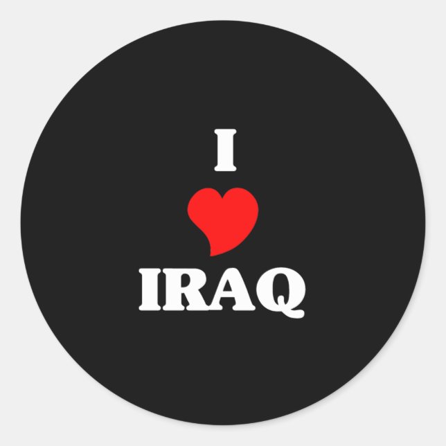 I Love Iraq Classic Round Sticker (Front)