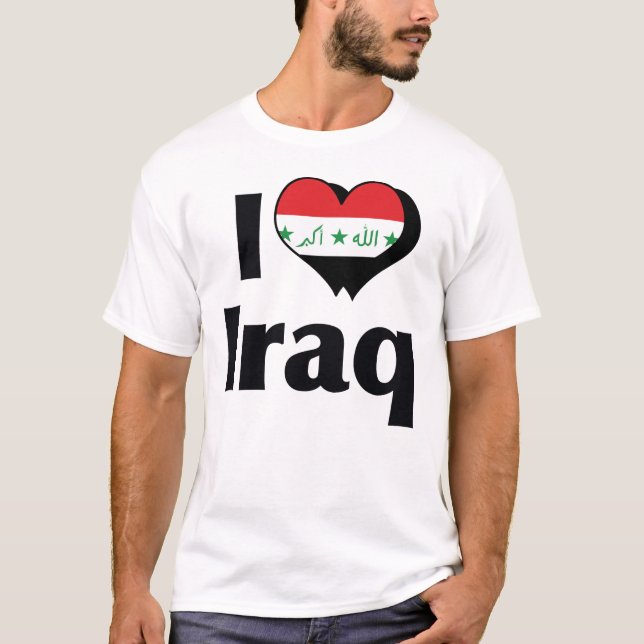 I Love Iraq Flag T-Shirt (Front)