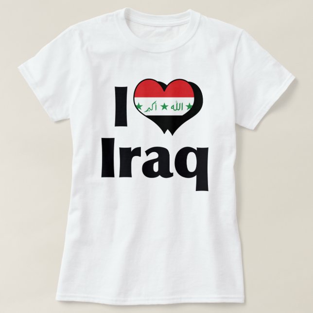 I Love Iraq Flag T-Shirt (Design Front)