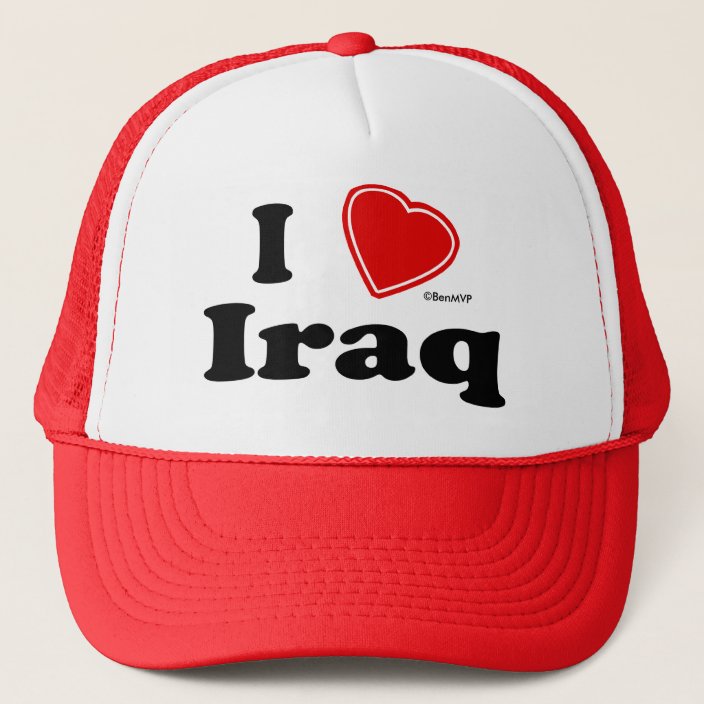 I Love Iraq Mesh Hat