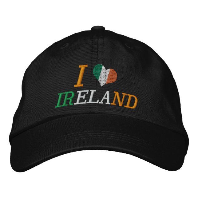 I Love Ireland Embroidered Baseball Cap (Front)