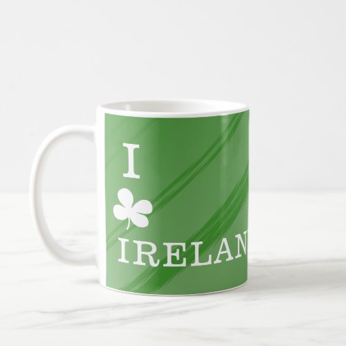 I love Ireland Green Pattern Coffee Mug