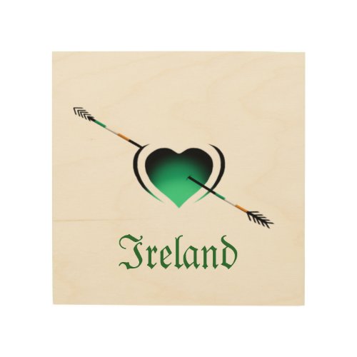 I love Ireland St Patricks Day Heart Wood Wall Decor