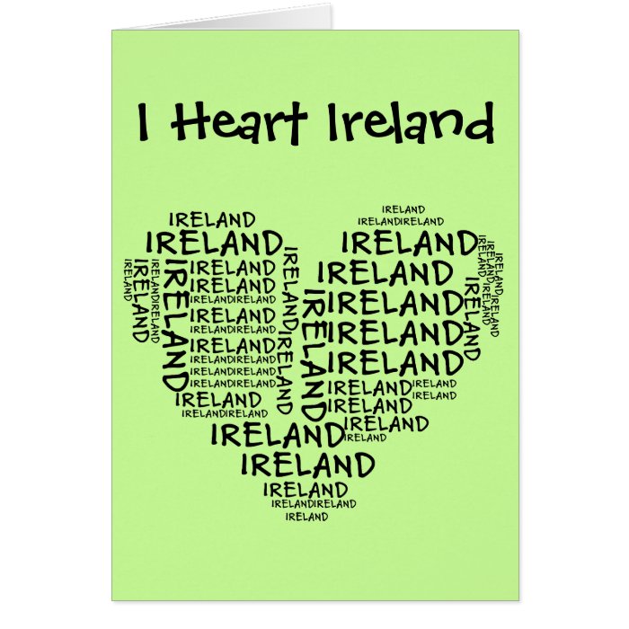 I Love Ireland With All My Heart (Symbolic Words) Card