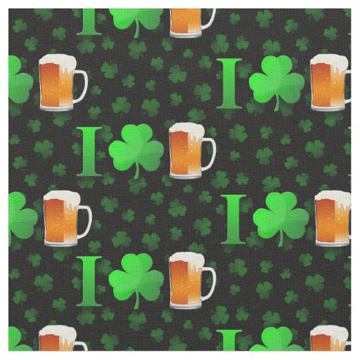  I Love Irish Beer Saint Patricks Day Fabric