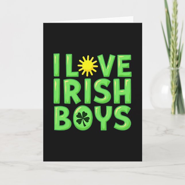 I Love Irish Boys Fun Card (Front)