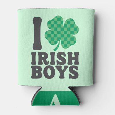 I Love Irish Boys Funny Shamrock St Patricks Day Can Cooler