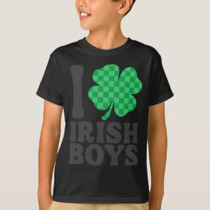 I Love Irish Boys Funny Shamrock St Patricks Day T T-Shirt